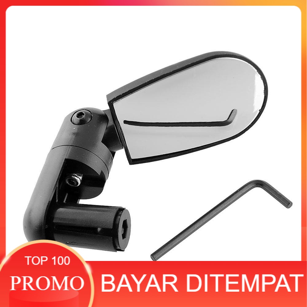 Kaca Spion Sepeda Kotak Handlebar 360 Rotate dan Spion Sepeda MTB Hitam