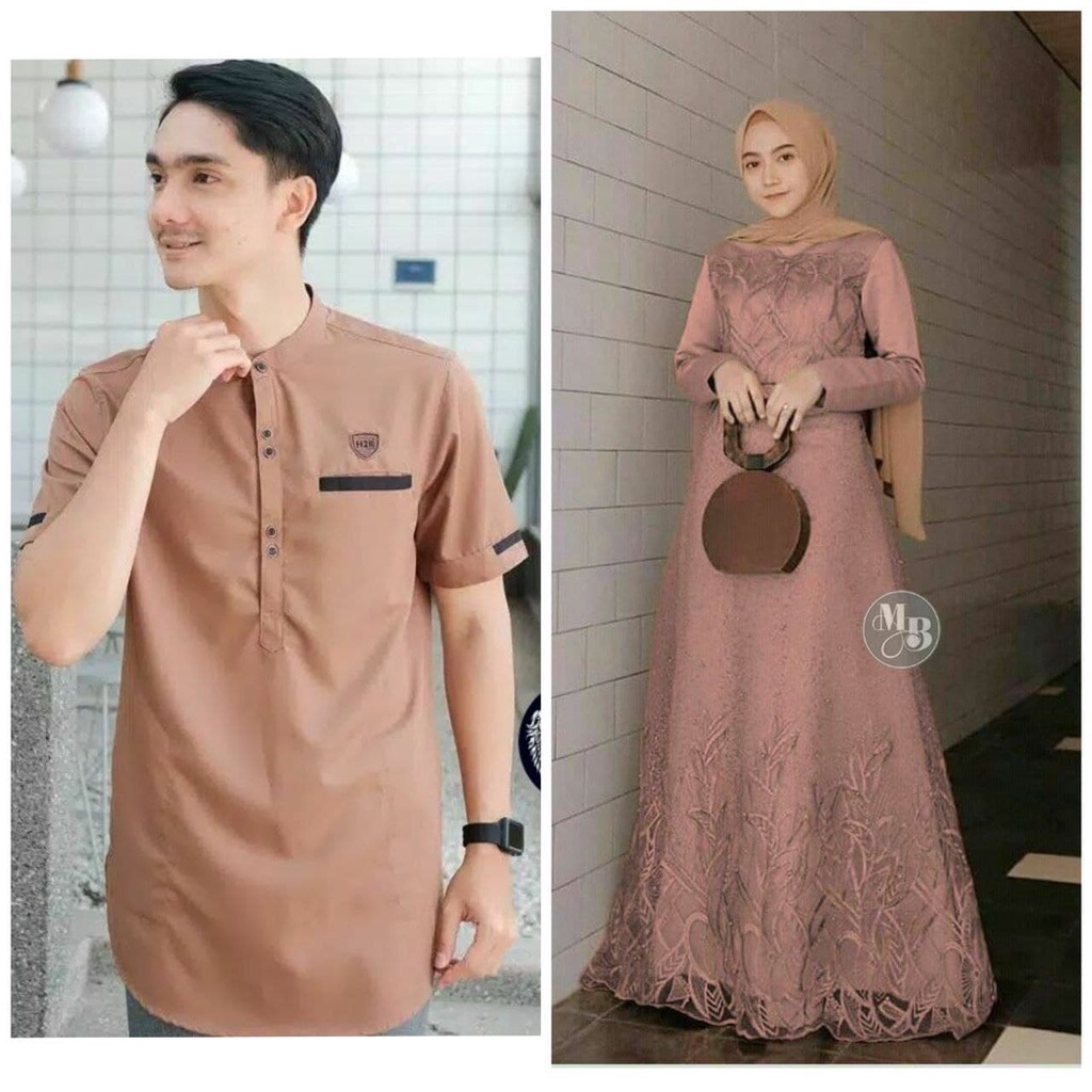 COUPLE GAMIS KOKO LEBARAN RAMADHAN GAUN DRESS SYAR'I WANITA MODERN TERBARU TERLARIS BEST SELLER