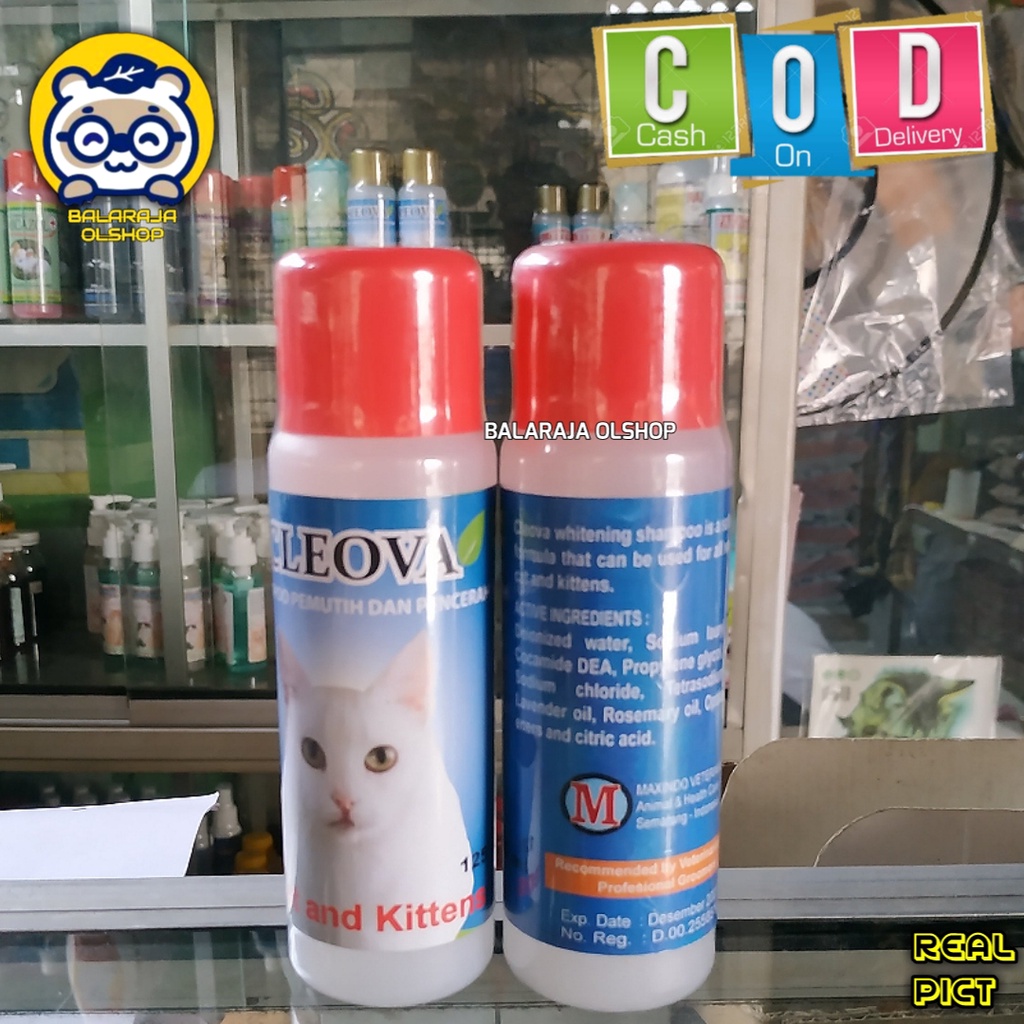 SAMPO KUCING KHUSUS BULU PUTIH WHITE SOLID SHAMPO CLEOVA