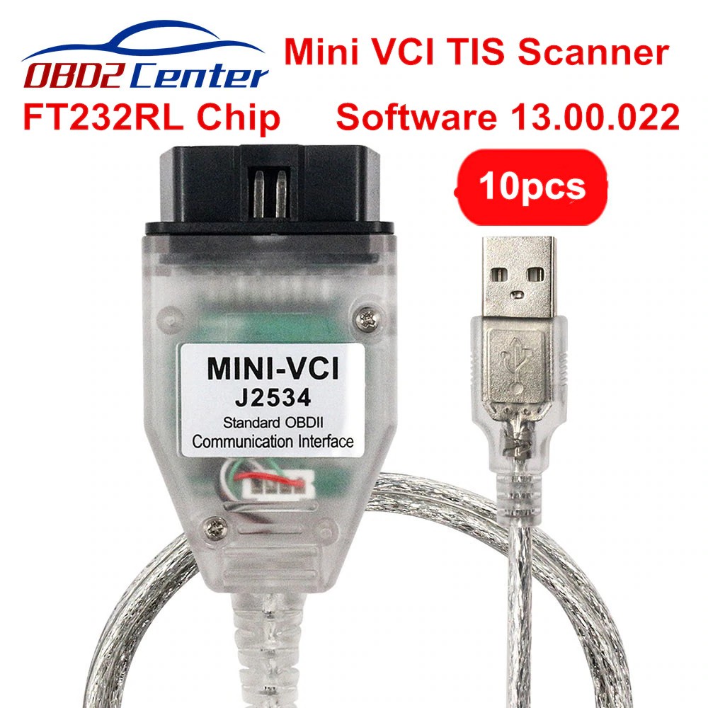 Import 10pcs/lot Mini-VCI-J2534 OBDII For Toyota Communication Interface Mini VCI V13.00.022