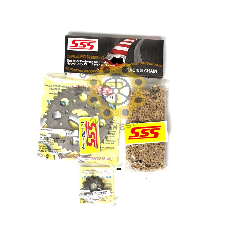 GEAR SET GEARSET RANTAI GOLD 415 / 428 Satria Fu New Fu Lama Smash Sat FU Facelift Injeksi Shogun Sa