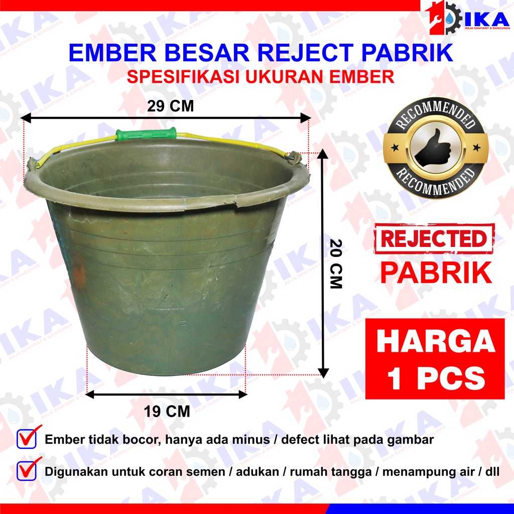 Ember cor hijau besar ( REJECT PABRIK ) cupang / murah plastik anti pecah berkualitas termurah air tampung