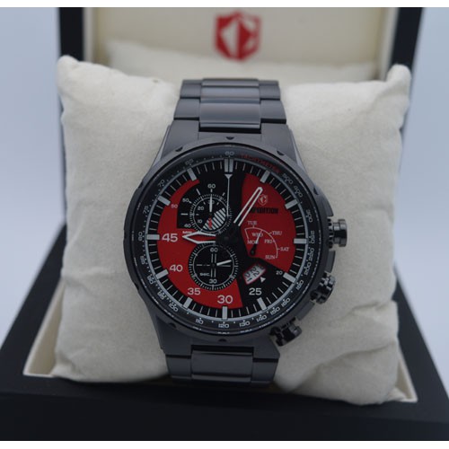 Jam Tangan Pria Expedition E 6747 Full Black Red Dial Original