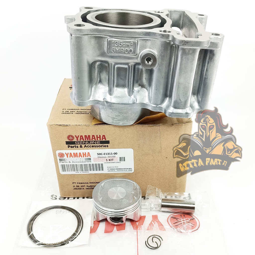 CYLINDER BLOK SEHER PISTON RING KOMPLIT YAMAHA 50C KUALITAS ASLI ORIGINAL YAMAHA YGP  PRESISI TINGGAL PASANG BAHAN BERKUALITAS DAN DIJAMIN AWET JUPITER MX 135 JUPITER MX NEW JUPITER MX LAMA OLD