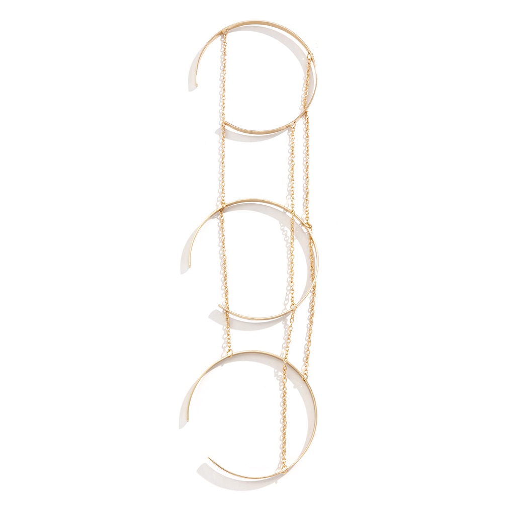 Gelang Rantai Multilayer Model Terbuka Bahan metal Gaya punk hip-hop Untuk Wanita