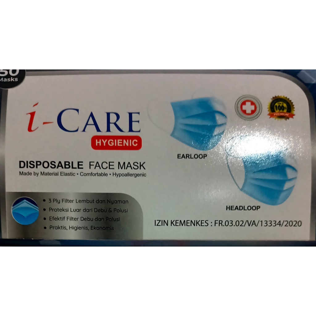 masker 3ply isi 50pc icare