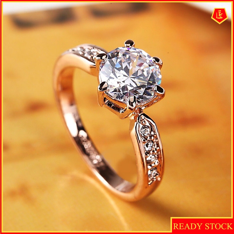 [Ready Stock]Women's Diamond Crystal Ring High-End Simple Fashion