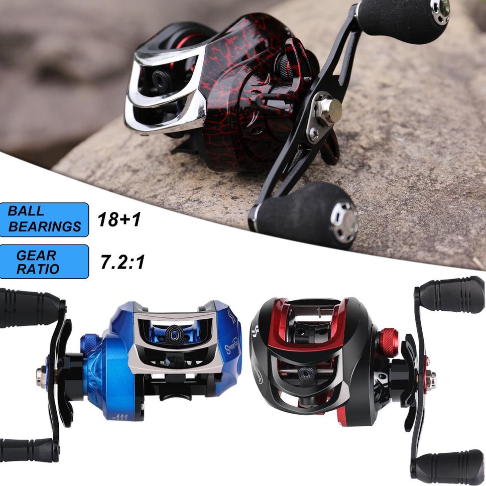 Terbaik.. Set Pancing 2 Bagian 1.8M-2.1M Fishing Rod dan 18 + 1BB Fishing Reel Set Casting Rod Reel 