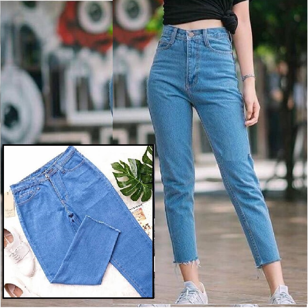 (TRANDING) CELANA BOYFRIEND JEANS WANITA HIGHWAIST/CELANA JINS HW WANITA RAWIS UNFINISH