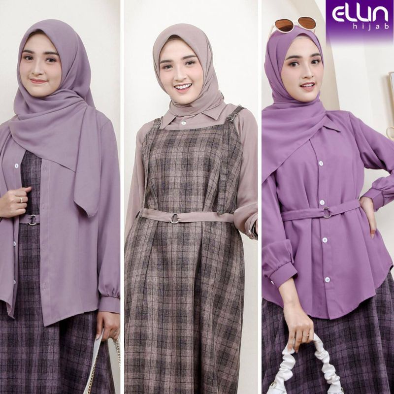 OPEN PO SD 13 JUNI ‼️ Aika Set Overall, Blouse, Pashmina by Ellin Hijab