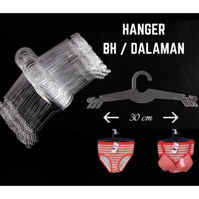Hanger bh dan cd | Hanger Celana Dalam Bening | Gantungan Serbaguna | Hanger Bra | Hanger Murah ( 12 pcs)