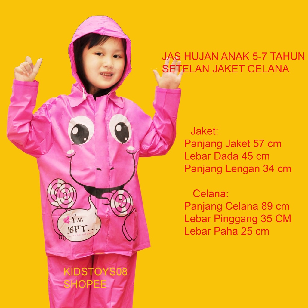 Jas Hujan Anak Perempuan 5-7 Tahun Mantel Hujan Anak