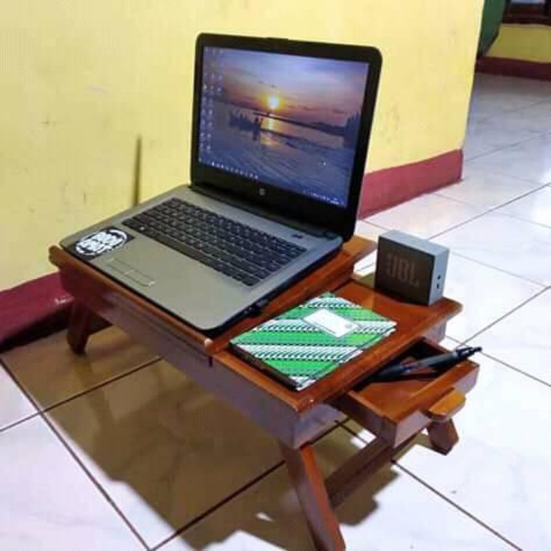 Meja belajar lipat belajar anak Meja laptop Meja kayu jati lipat minimalis kecil jati belanda panjan