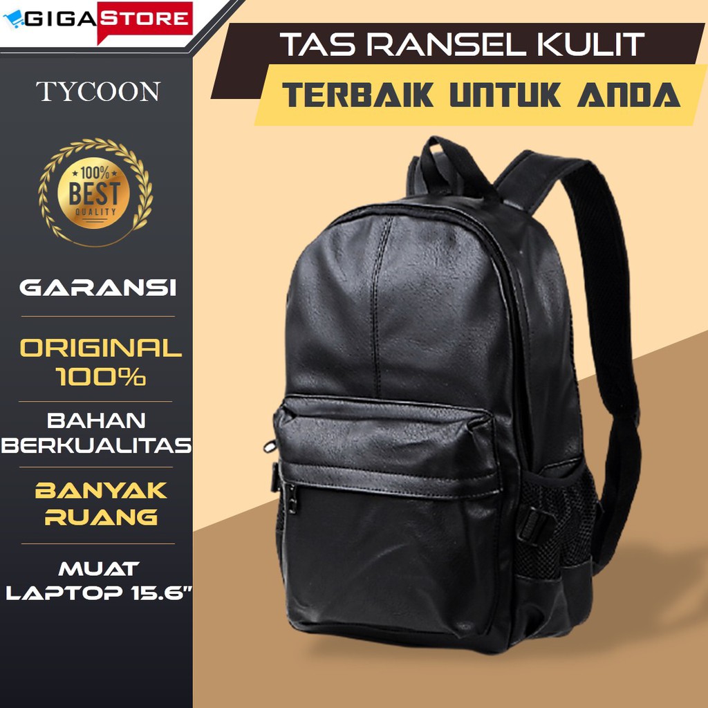 Tas Punggung Gendong Backpack TYN Ransel Pria Kulit Asli Original Cowo Cowok Laki Laki Import Murah