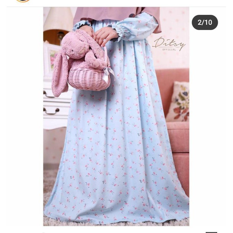 Ditsy Flamingo Cyan Size S