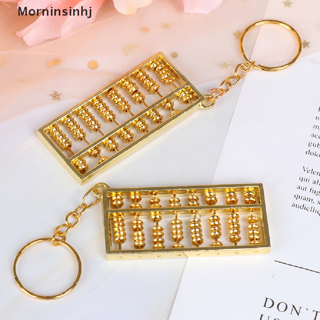 Mornin Alat Penyejuk Emas Cina 8baris Sempoa Gantungan Kunci Ring Keychain  Id