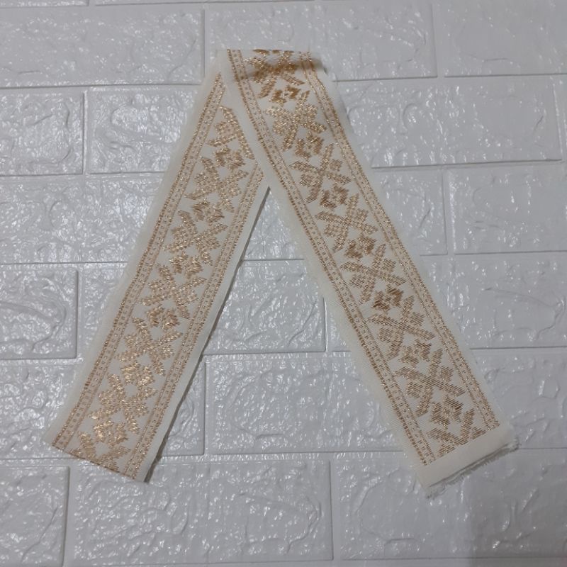 SELENDANG/OBI SONGKET BALI-Putih gold