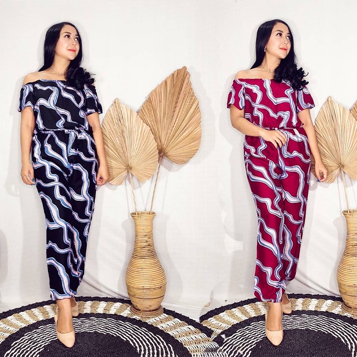 JUMPSUIT SABRINA BALI MOTIF VANESA - Daster Dress Pakaian  Kekinian Jum-bo Murah Busui Panjang Nyama