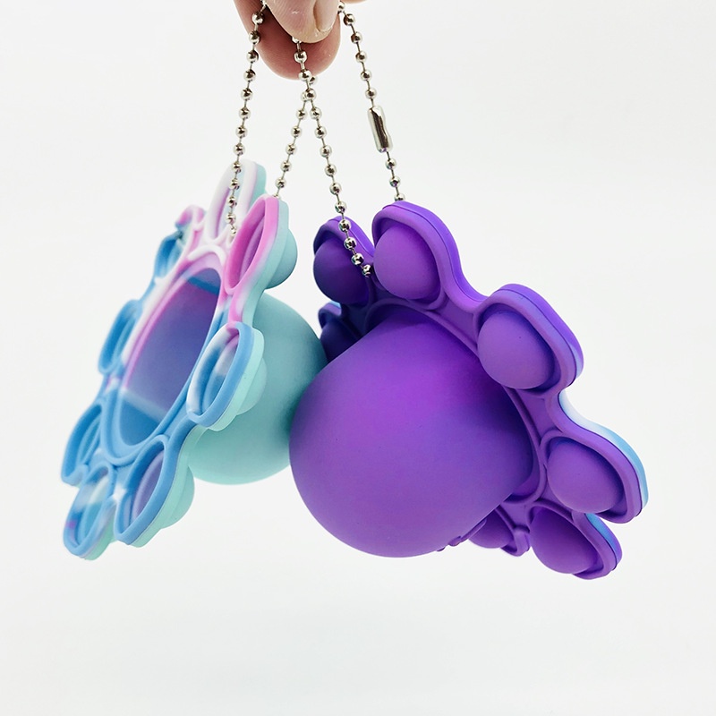 Fidget Toys Both Sides Turn Over Octopus Flip Toy Silicone Push Bubble Pop It Gadget Animal Keychain Figet Simple Dimple