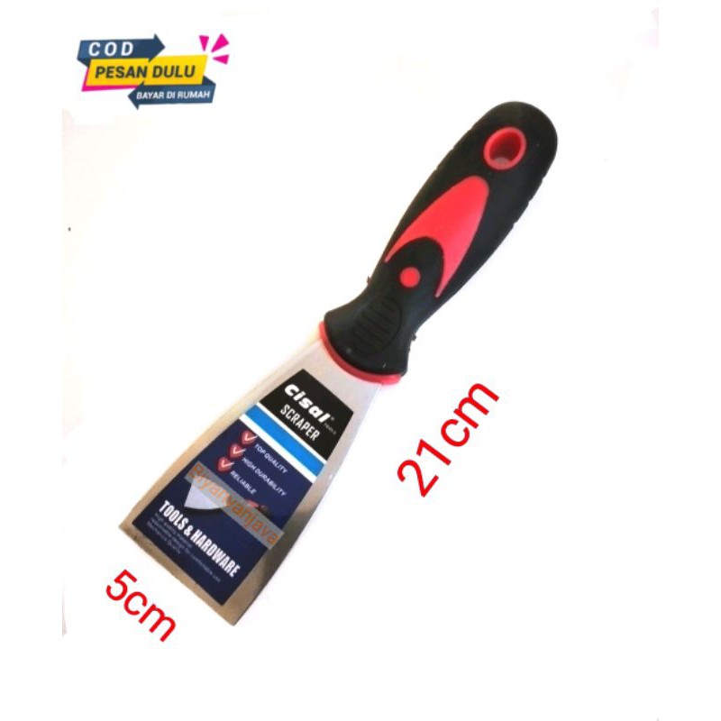 Kape gagang karet / scraper spatula kue kape kue martabak stainless gagang karet