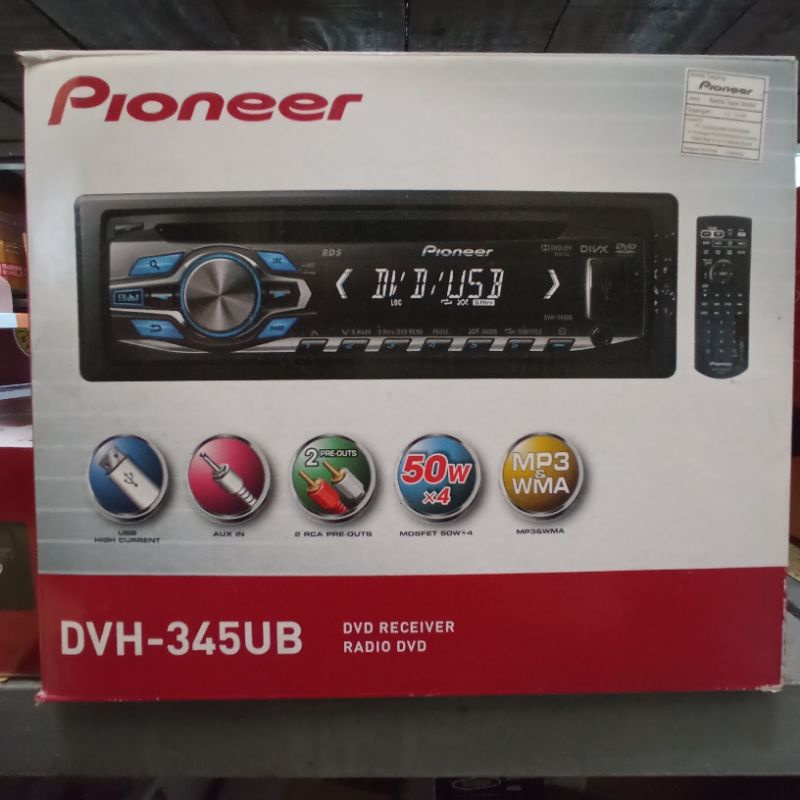 Head Unit Pioneer DVH 345 UB Singledin DVD Pioneer DVH 345 UB