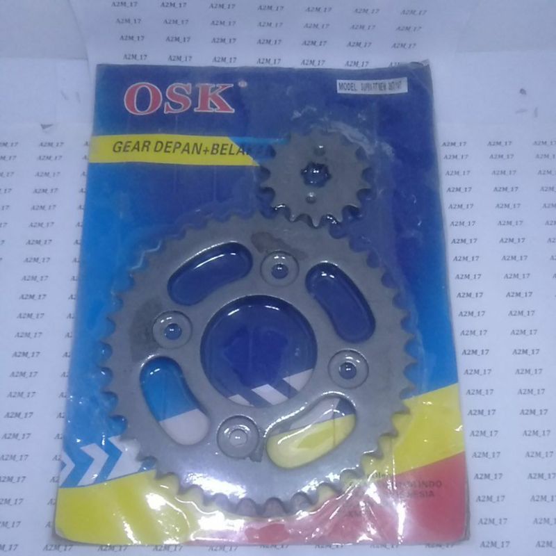 GEAR GIR SET DEPAN PLUS BELAKANG SUPRA FIT NEW/KARISMA/SUPRA X 125 38T/14T