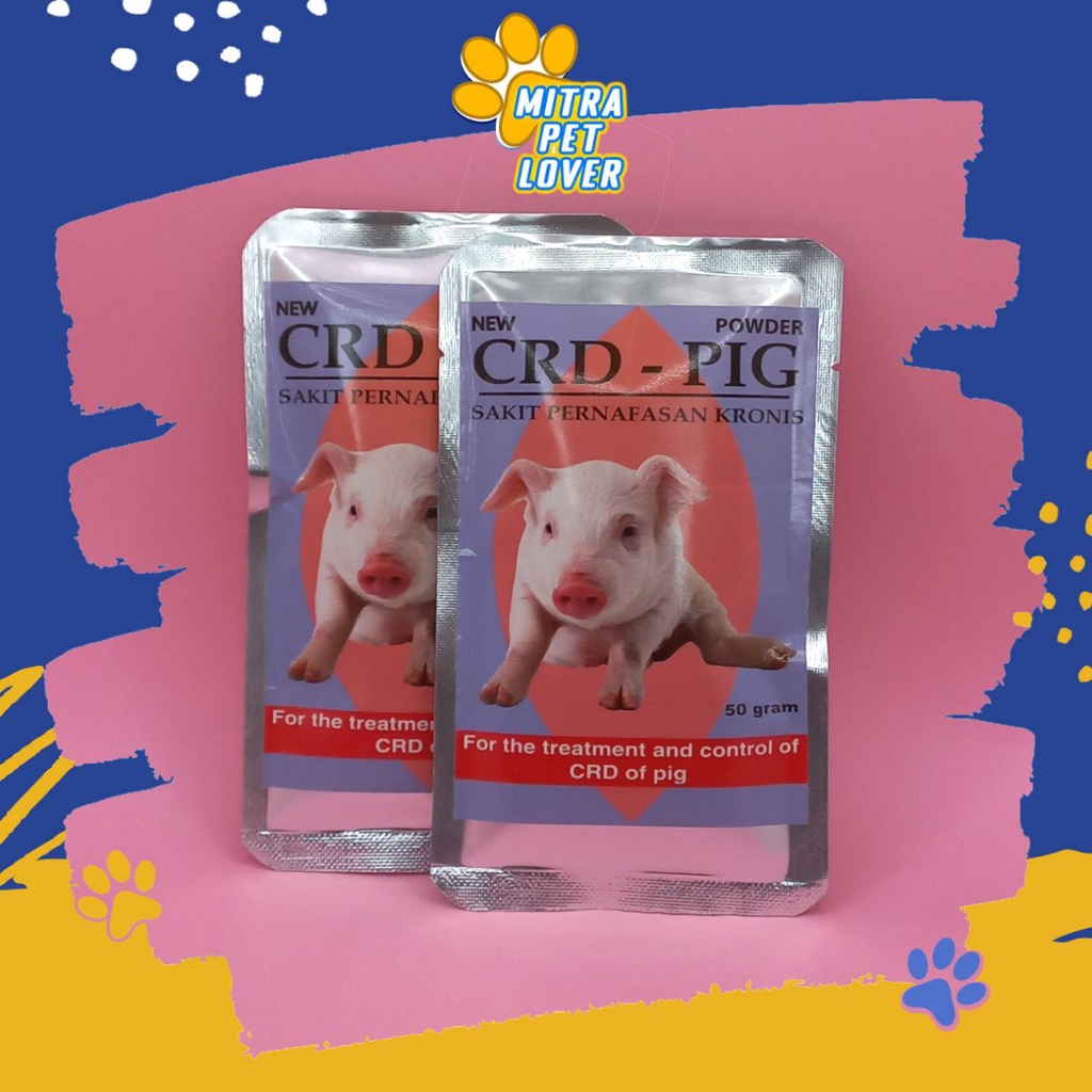 OBAT INFEKSI PERNAFASAN BABI - CRD PIG POWDER 50 GRAM ORIGINAL - ATASI SAKIT PILEK NGOROK ASMA KRONIS BABI - PET ANIMAL - MURAH GARANSI KUALITAS ASLI - HEALTHCARE &amp; VETERINARY TAMASINDO KESEHATAN &amp; VITAMIN C TERNAK HEWAN BINATANG PELIHARAAN MITRAPETLOVER