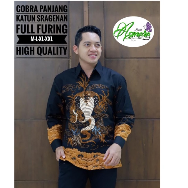 Batik Pria COBRA PANJANG Katun Full Furing Termurah