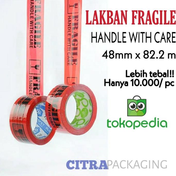 

LAKBAN FRAGILE MERAH - HANDLE WITH CARE U/ PACKING DAN PENGIRIMAN bisa cod