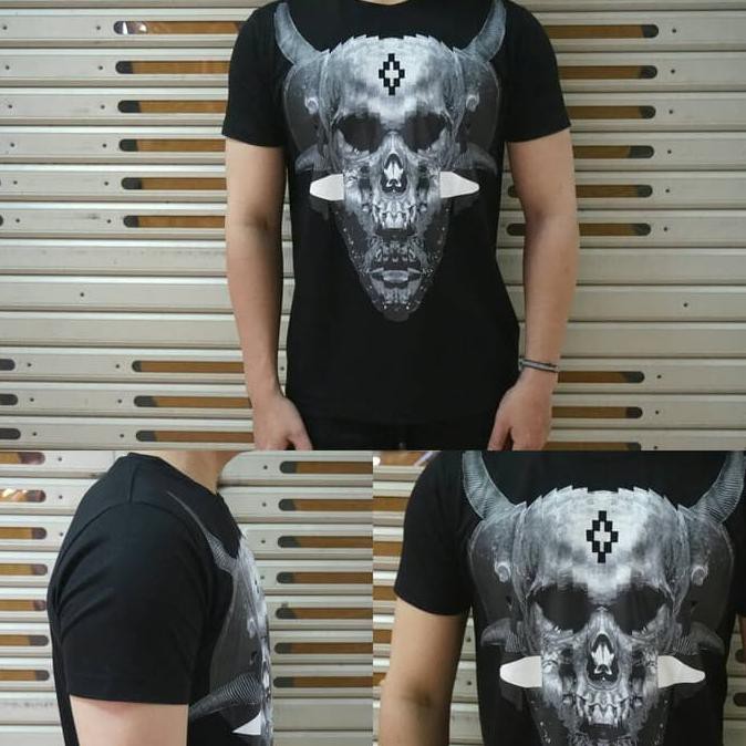 Kualitas Terbaik kaos MARCELO BURLON BLACK TALCA mirror 1:1 unisex - Hitam, M DISKON