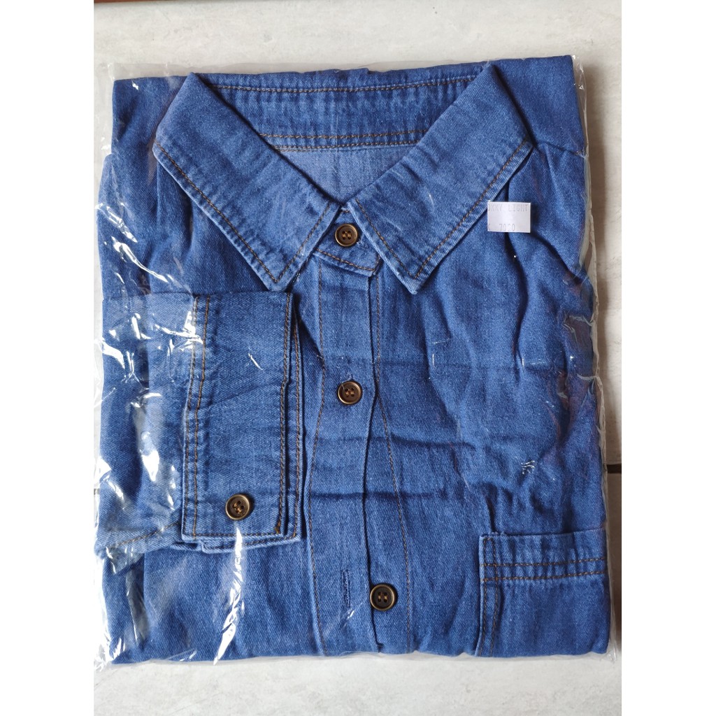 Baju kemeja jeans distro 567 Kemeja wanita jeans wash real pic