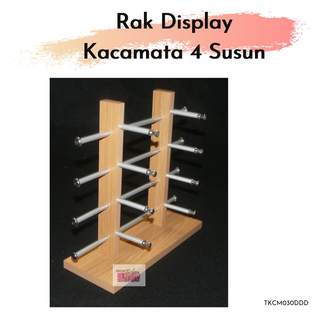 Rak Display Holder Kacamata Bahan Kayu Stand Tempat Pajangan Kacamata Home Dekor DIY(BH)