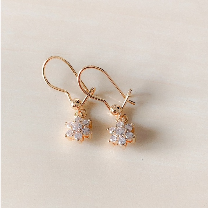 Anting Wanita / Giwang Wanita Bintang Enam Full Zirconia Gold Xuping