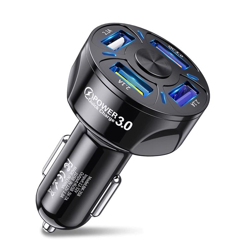 Car Charger Mobil Fast Charging USB 4 Port QC 3.0 35W 7A