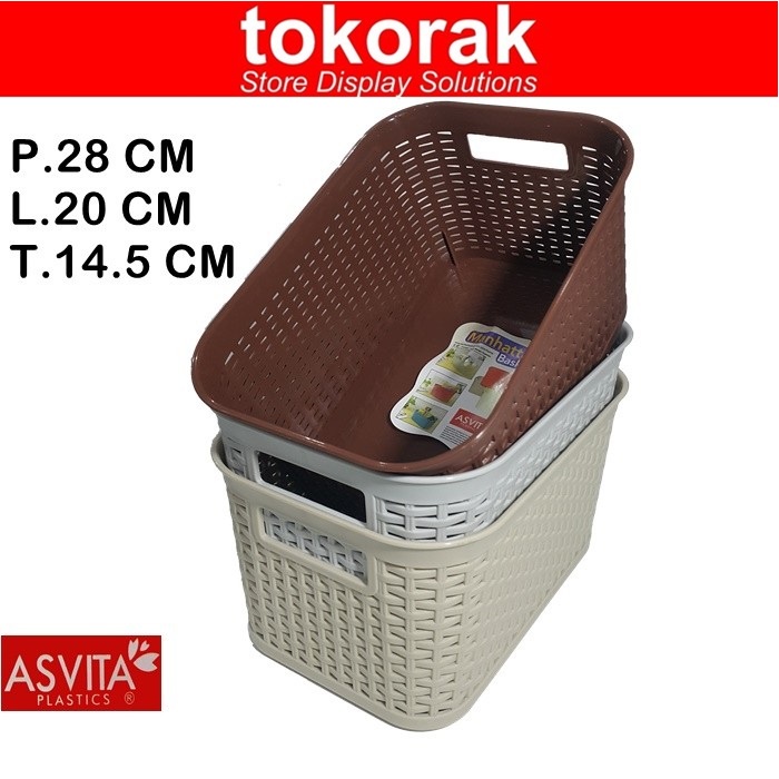 ASVITA KERANJANG MANHATTAN BK284 STORAGE BASKET KERANJANG PLASTIK SEGI