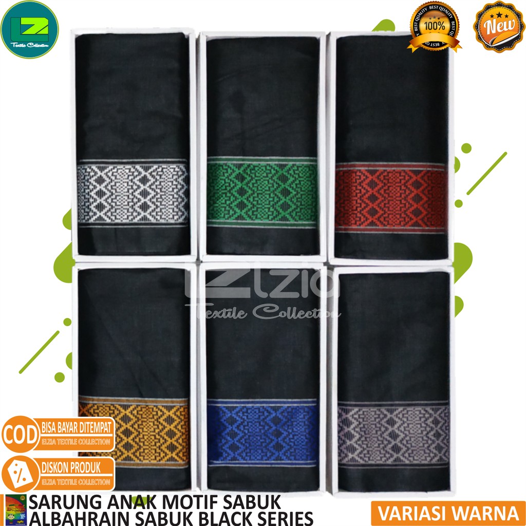 SARUNG TENUN DOBBY SABUK ANAK &amp; DEWASA POLOS MOTIF SABUK DONGGALA BLACK SERIES