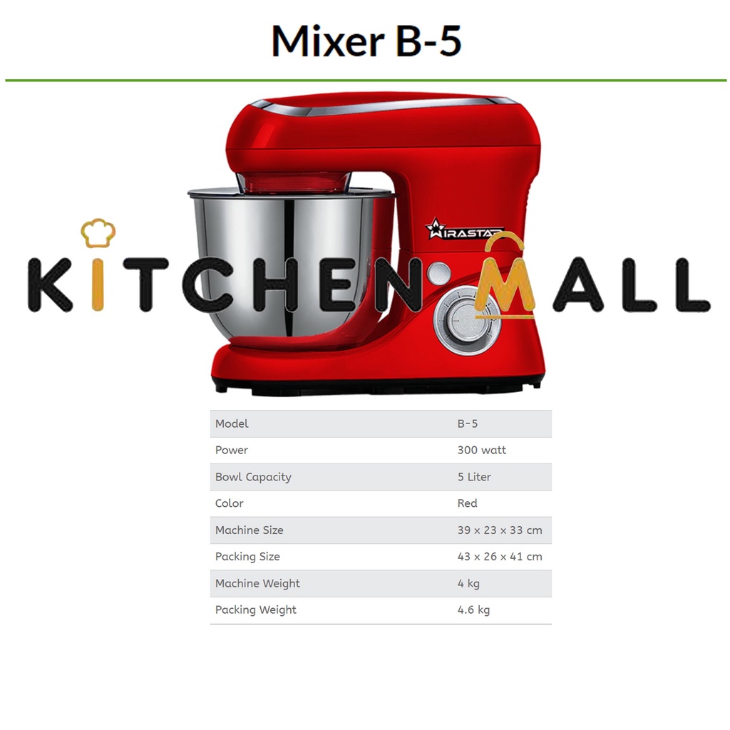 WIRASTAR MIX-B5 MIXER ADONAN KUE DAN ROTI / MIXER PORTABLE