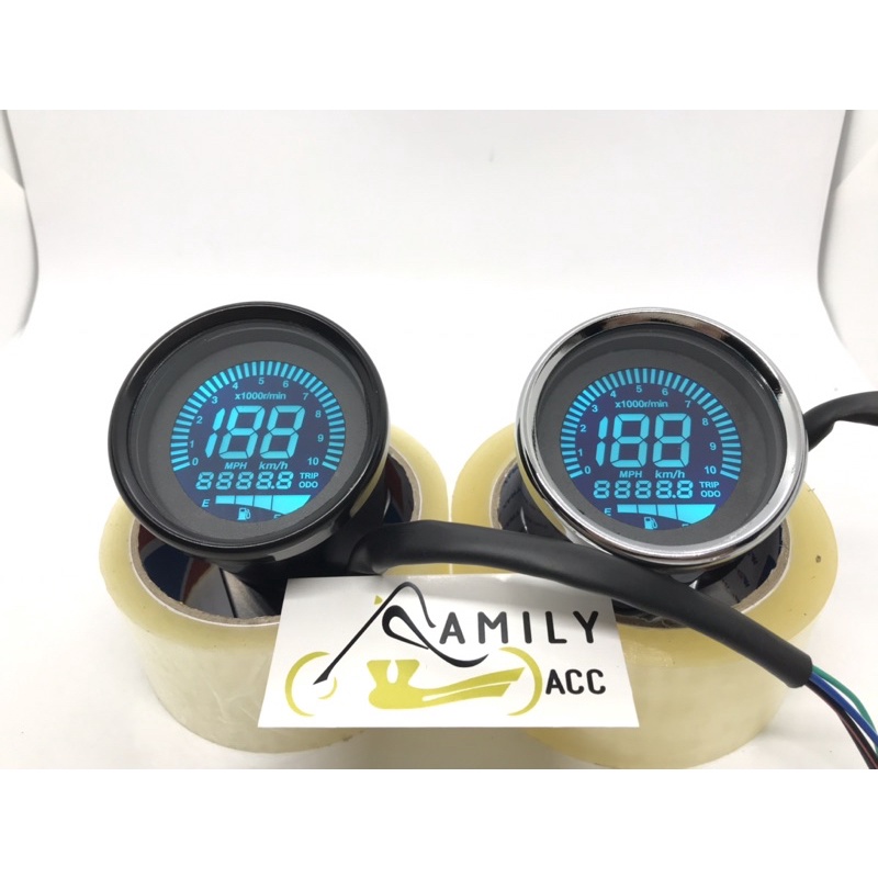 Speedometer Komplit Digital LED Km Fuelmeter Digital Tachometer Modif Cb Japstyle Jeep Caferacel DLL