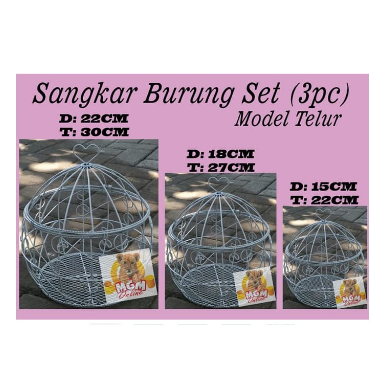 Sangkar Burung Dekor Set 3pc / Seserahan Sangkar Burung TEBAL Telur