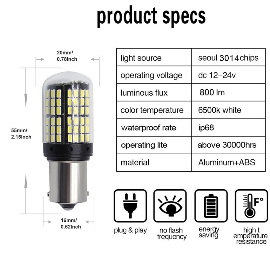 Lampu Sein Lampu Sen Motor Mobil Lampu Mundur 1156 P21W BAU18S R217 TERMURAH