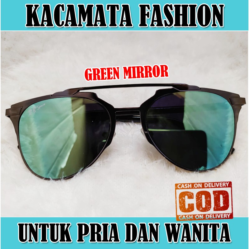 Kacamata Hitam Wanita Pria Fashion Korea Sunglasses Unisex Lens Mirorr Multicolor Kaca mata Gaya