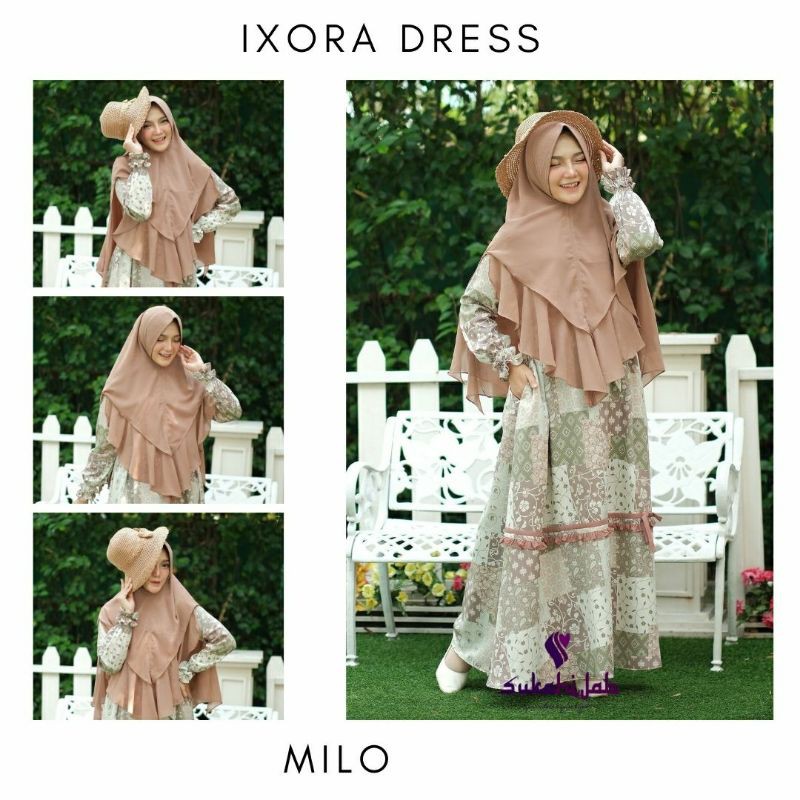 SUKA HIJAB - IXORA DRESS / GAMIS MOTIF EXCLUSIVE / GAMIS CANTIK