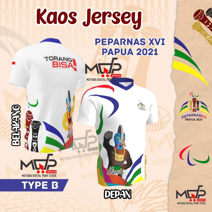 KAOS JERSEY PEPARNAS XVI PAPUA B PON PAPUA 2021 MDPRINSTRORE