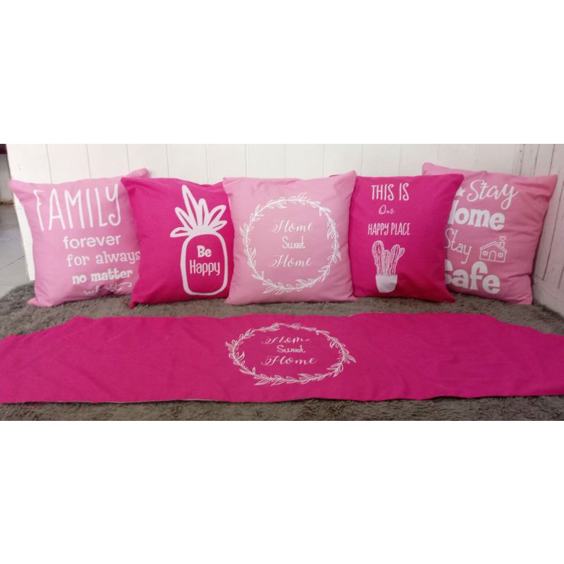 sarung bantal sofa pink fanta mix pink karakter