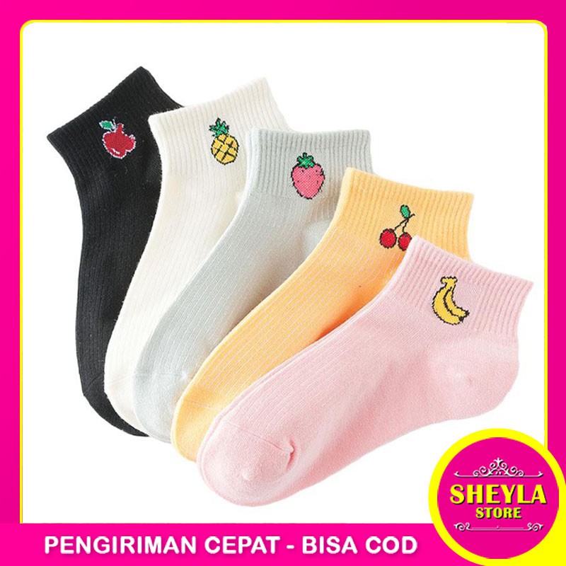 Kaos Kaki Ankle Motif Buah Import Cute / Kaos Kaki Semata Kaki Lucu Unik / TV-112