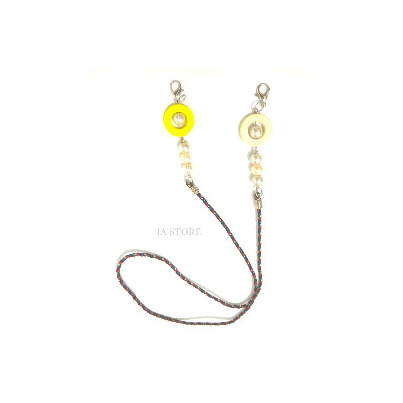 Promo Buy 1 Get 1 Free . Kalung Masker - Strap Masker - Tali Masker Mutiara Bulat Premium Aksesoris