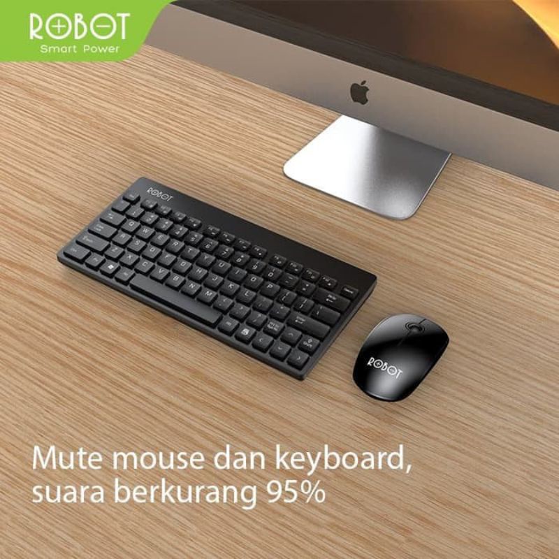 ROBOT KM3000 COMBO MOUSE &amp; KEYBOARD WIRELESS MINI GARANSI 1 TAHUN