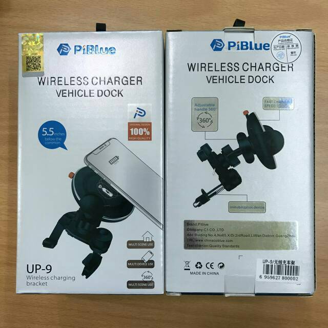 Car Holder Wireless Charger Bracket PiBlue UP-9 / Wireless Cas / Jepit AC mobil / ios android