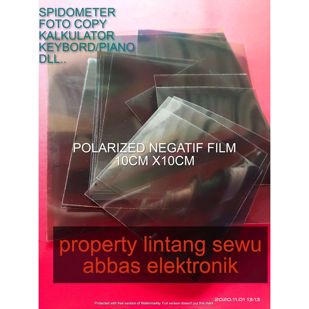 POLARIS POLARIZED NEGATIF FILM 10X10 LCD LAYAR SPEEDOMETER SPIDOMETER KALKULATOR KEYBOARD FOTO COPY