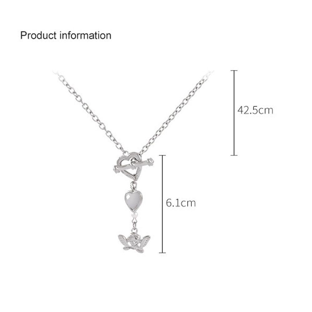 Lily Butterfly Pendant Kalung Streetwear Rantai Bola Stainless Steel